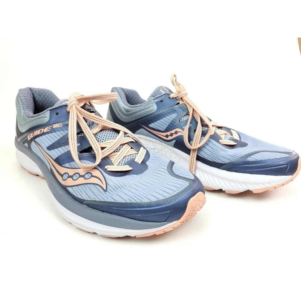 Saucony Women’s Size 7.5 Guide ISO Slate Peach Running Shoes Lace Up S10415-5